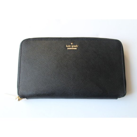 Kate Spade Street Maia Travel Wallet Black Leather - Picture 2 of 7
